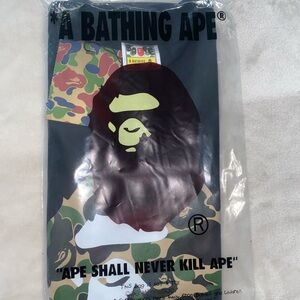 Bape Men T Shirt - Black and Green Camo